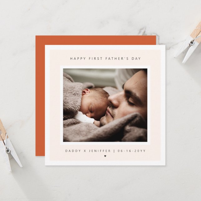 Minimalistisches kundenspezifisches Foto Erster Va Karte (Vorderseite/Rückseite Beispiel)