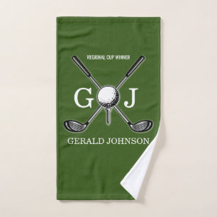 Minimalistisches, kundenspezifisches Golf Monogram Handtuch