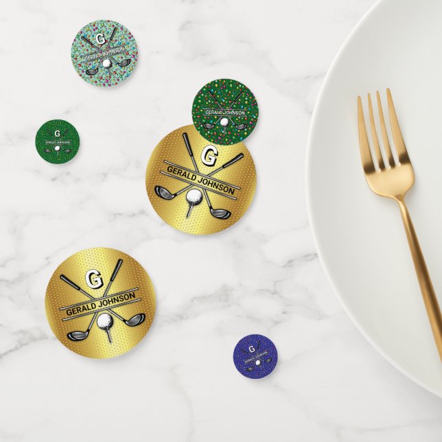 Minimalistisches, kundenspezifisches Golf Monogram Konfetti (Gruppe)