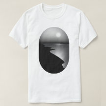 Minimalistisches Küstenmond Grafik T-Shirt