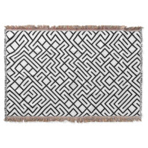 Minimalistisches Labyrinth Linien Schwarz Muster