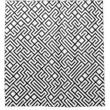 Minimalistisches Labyrinth-Linien Schwarz Muster