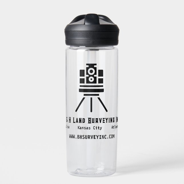 Minimalistisches Land Surveygeschäft Trinkflasche (Vorderseite)