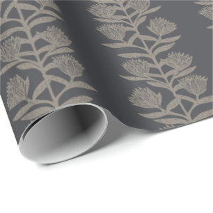 Minimalistisches launisches botanisches Florales H Geschenkpapier