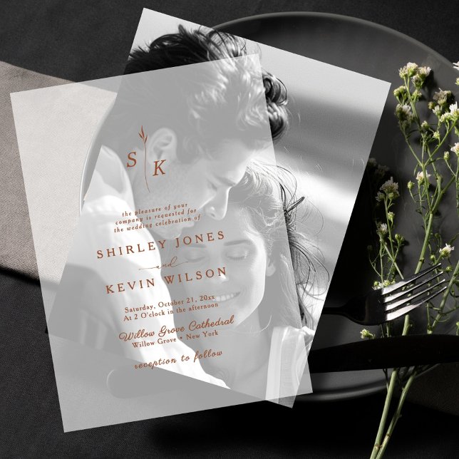 Minimalistisches Leaf Monogram Terracotta Moderne  (Von Creator hochgeladen)