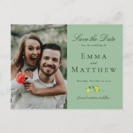 Minimalistisches Lemon-Foto Ankündigungspostkarte