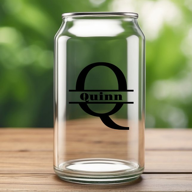 Minimalistisches Letter Q Monogramm und Individuel Dosenglas (Von Creator hochgeladen)