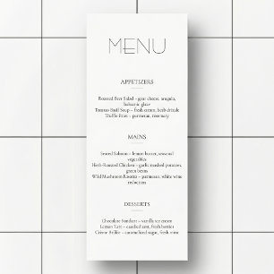 Minimalistisches Licht Restaurant- oder Hochzeitsm Programm