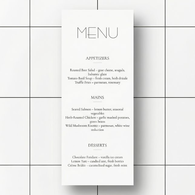 Minimalistisches Licht Restaurant- oder Hochzeitsm Programm (Von Creator hochgeladen)