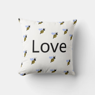 Minimalistisches "Liebe & Bienen" Kissen - romanti