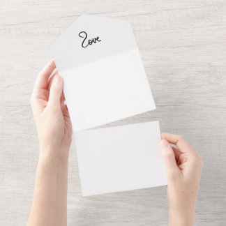 Minimalistisches "Liebe"-Wort-Typografie-Design All In One Einladung