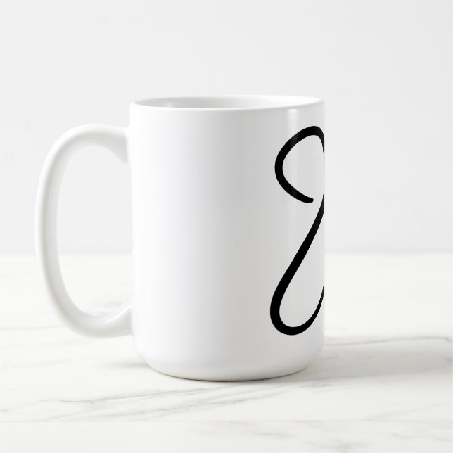Minimalistisches "Liebe"-Wort-Typografie-Design Kaffeetasse (Links)
