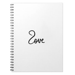 Minimalistisches "Liebe"-Wort-Typografie-Design Notizblock