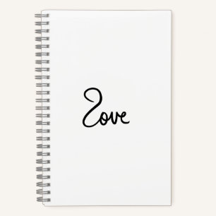 Minimalistisches "Liebe"-Wort-Typografie-Design Notizbuch