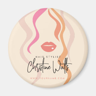 Minimalistisches Light Peach Hair Stylist Wavy Hai Magnet