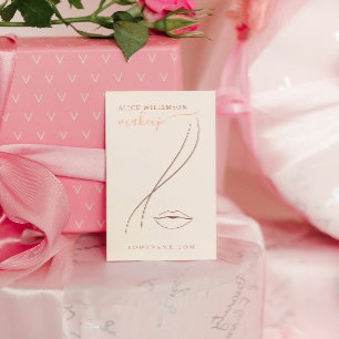 Minimalistisches Light Peach Makeup Artist Line Ar Visitenkarte