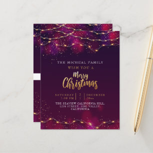 Minimalistisches Lila Neon Holly Custom Weihnachts