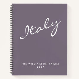 Minimalistisches Lila Skript Personalisiert Reisen Notizbuch