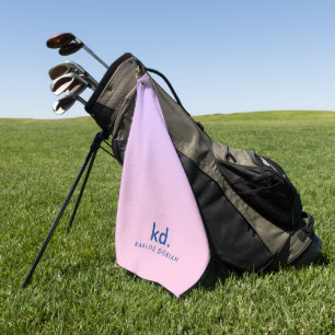 Minimalistisches lila und rosa Farbverlauf-Monogra Golfhandtuch