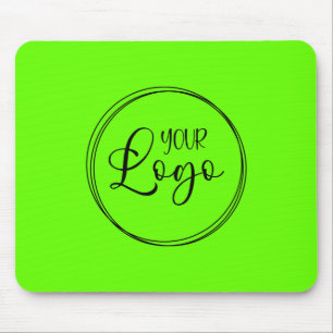 Minimalistisches Limettengrün-Logo in Solid-Farbe Mousepad