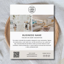Minimalistisches Logo-Foto-QR-Geschäftsflyer