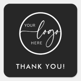 Minimalistisches Logo für den Bereich "Schwarz" Quadratischer Aufkleber