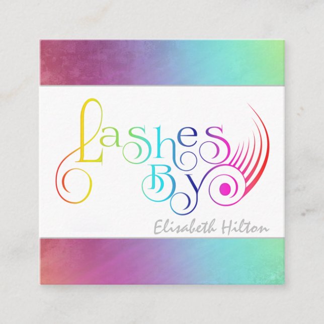 Minimalistisches Logo für Regenbogenspass Quadratische Visitenkarte (Vorderseite)