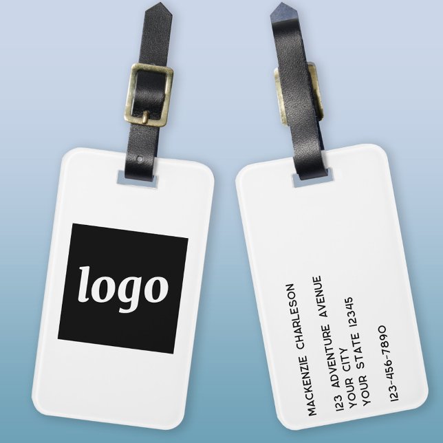 Minimalistisches Logo Gepäckanhänger (Logo with custom text business promotional luggage tag)