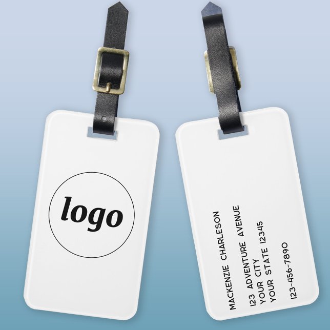 Minimalistisches Logo Gepäckanhänger (Logo and custom text business promotional luggage tag)
