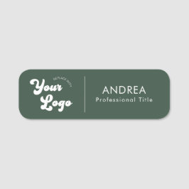 Minimalistisches Logo "Green Earthy Business Custo Namensschild