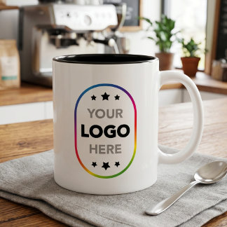 Minimalistisches Logo-Promotionsmerch - Gebrandet Zweifarbige Tasse