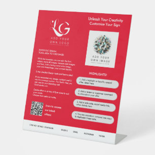 ⭐️ Minimalistisches Logo RED WHITE Simple QR Templ Sockelschild