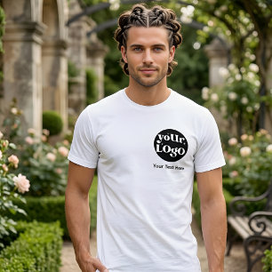 Minimalistisches Logo und Text Geschäft T-Shirt