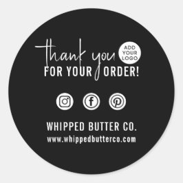 Minimalistisches LOGO Vielen Dank für Ihre Bestell Runder Aufkleber