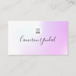 Minimalistisches Logo, weiß, elegantes Drehbuch Visitenkarte