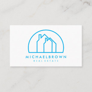 Minimalistisches Logo Zwei Häuser Halbkreis Visitenkarte