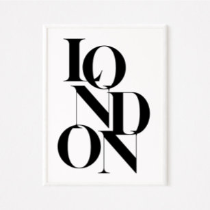 Minimalistisches Londoner Schwarz-weißes Poster zu