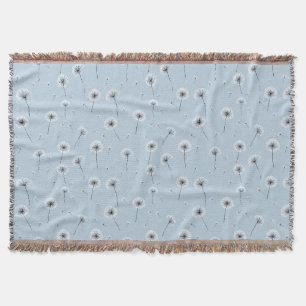 Minimalistisches Löwenzahnsamen-Muster Blau (2) Decke
