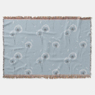 Minimalistisches Löwenzahnsamen-Muster Blau (3) Decke