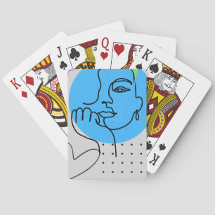 Minimalistisches Mädchen auf Spielkarten