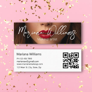 minimalistisches Make-up-Artist-Foto, moderner QR- Mini Visitenkarte