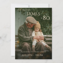 Minimalistisches männliches Familienfoto zum 80. G
