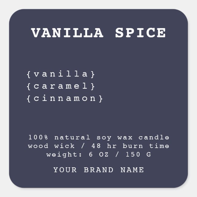 Minimalistisches Marineblattschild Quadratischer Aufkleber (Vorderseite)