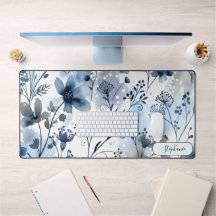 Minimalistisches marineblaues florales Wasserfarbe