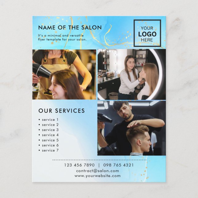 Minimalistisches Marketing Foto Flyer für Salon (Vorne)