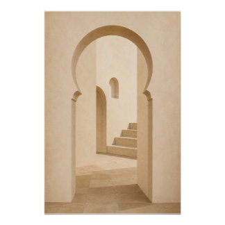 Minimalistisches marokkanisches Torwandkunstplakat Poster