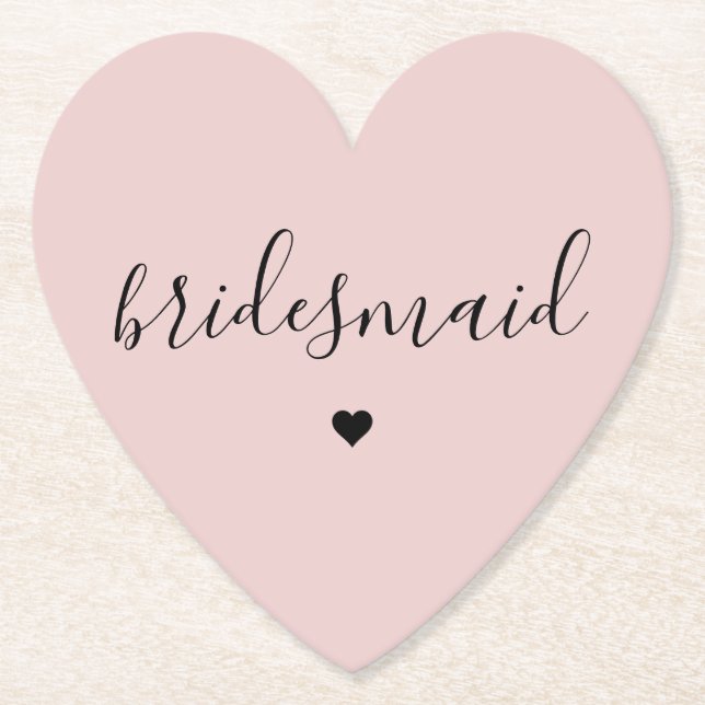 Minimalistisches, mattes Rosa Bridesmaid Geschenke Untersetzer (Vorderseite)