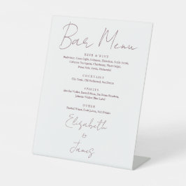 Minimalistisches Mauve Elegante Script Bar Menu Sockelschild