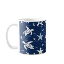 Minimalistisches Meeresschildkröten- und Starfish-