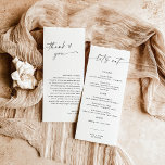 Minimalistisches Menü   Dankeschön | Hochzeit Napk<br><div class="desc">Dieses schöne Wedding Menu Dankeschön Note verfügt über handgeschriebene Kalligraphie mit minimalistischem, modernem Layout - ein perfekter Akzent für Ihre Hochzeit oder besondere Veranstaltung. Benutzen Sie dieses Menü und danken Sie Ihrer Karte für jeden Anlass, ob es sich um Ihre Hochzeit, Brautdusche oder Babydusche, Verlobungsfeier, Party für den Ruhestand... was...</div>